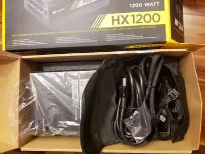 It's available so don't ask. Selling a like new Corsair HX1200 1200W Platinum Power supply. Comes wi...