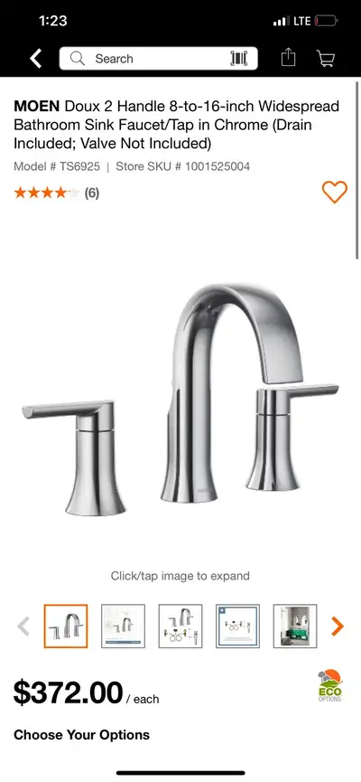 MOEN Doux 2 Handle 8-to-16-inch Widespread Bathroom Faucet, View more