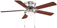 52 in. LED Indoor Brushed Nickel Ceiling Fan with Light Kit