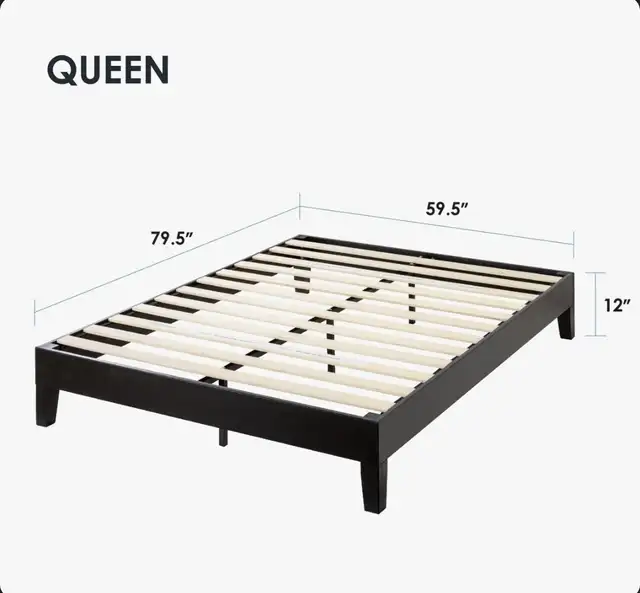 Lit plateforme Queen en bois massif (neuf) / Queen Solid Wood Pl in Beds & Mattresses in Longueuil / South Shore - Image 3