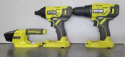 3PC RYOBI Drill w/Imp/Light/2 Batteries/Bits/Bag (27492058), View more