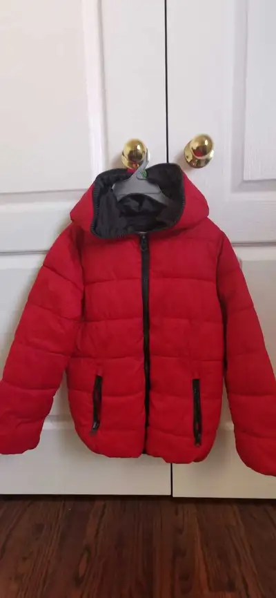 Youth red puffer jacket , View more