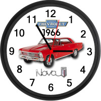 1966 Chevy II Nova Custom Wall Clock - Brand New - Classic