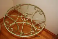 Glass and iron occasional or end tables