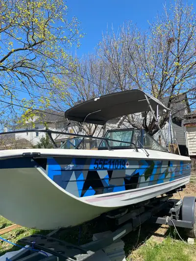 Crestliner 17 ft with ez loader trailer. Boat is a project boat but trailer is mint. Comes with moto...