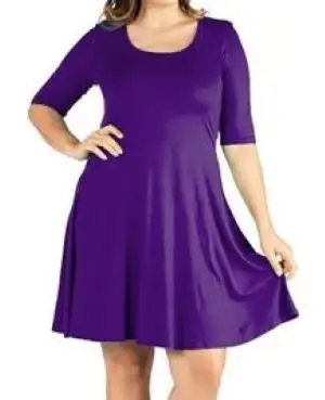 24Seven Comfort Womens Elbow Sleeve Knee Length Dress sz 2X, View more