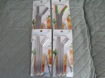 STRAWS: Set of 6 with Cleaning Brush 3 Sets NEW in Packages, View more