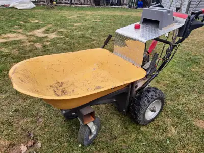 Power wheelbarrow for sale. Very narrow can pass thru any gate... very light even can be pushed with...