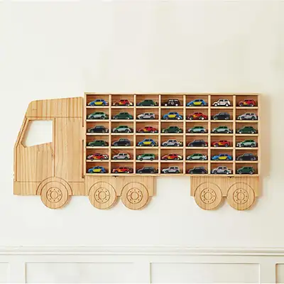 Wood Toy Car Display Rack – Holds 42 Diecast Cars (New), View more