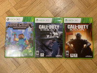 Xbox 360 games (Minecraft and Call Of Duty)