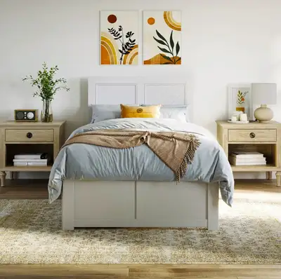 New twin size bed Bhawana, white, solid wood, View more
