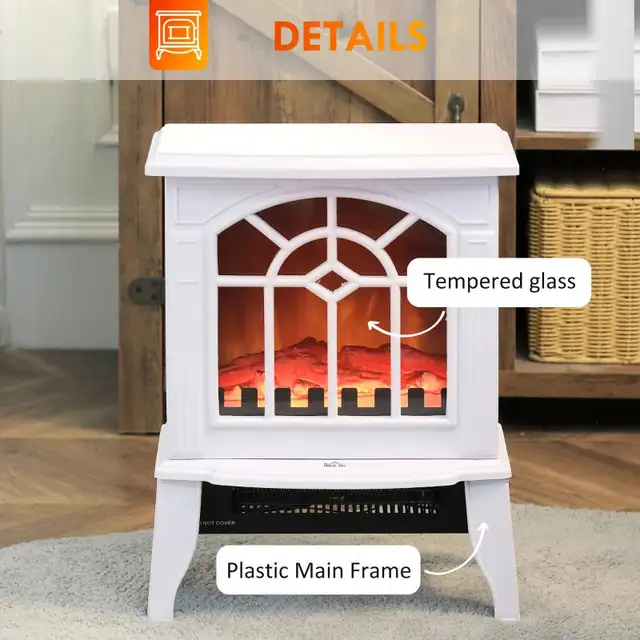 14.2" Electric Heater, Freestanding Fireplace Stove wit in Heaters, Humidifiers & Dehumidifiers in Markham / York Region - Image 4