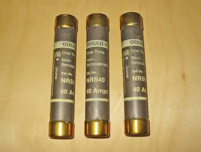 GOULD 40 AMP, 600 VAC FUSE CARTRIDGES (GOULD NRS40) ~ MINT!, View more