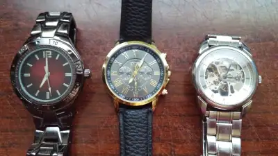 3 MEN'S WATCHES RESIDENCE TRANSPARENT MERONA JAPAN MOVT, View more
