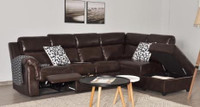 Leather Recliner sectional for sale in brown 