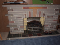 electic brick fireplace