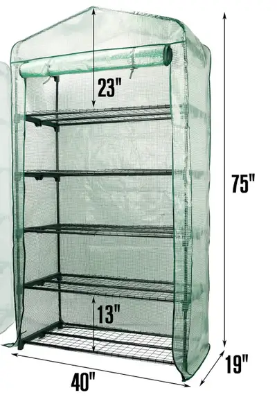 Extra Wide Mini Green House Cover (5-Tier) 40" Wide PE New, View more