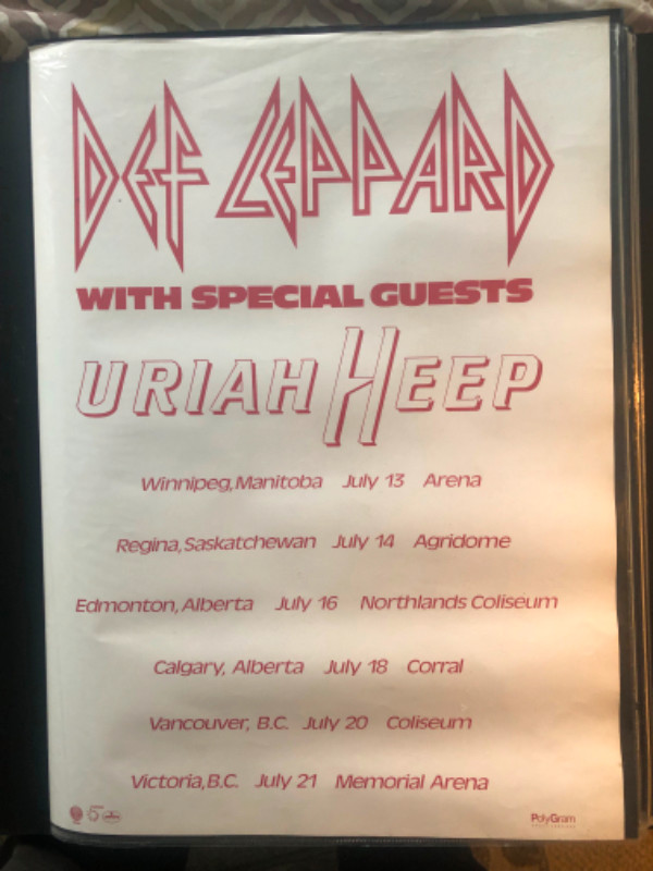Original 1983 Def Leppard Pyromania Tour Concert Poster in Arts & Collectibles in Delta/Surrey/Langley