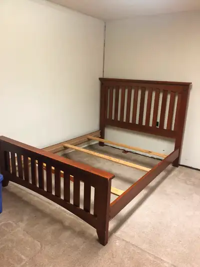 Maple Finished Platform Queen Bed Frame, View more