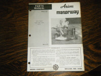 Ariens Manorway 913003 Lawn Tractor parts Manual 1973
