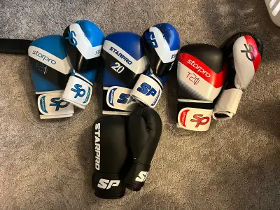 Brand new starpro boxinng gloves never used 3 adult sizes and 1 child size $50/ea PICK UP ONLY