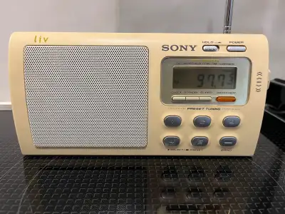 Sony Liv ICF-M410V Portable Clock TV AM FM Radio Weather Band, View more