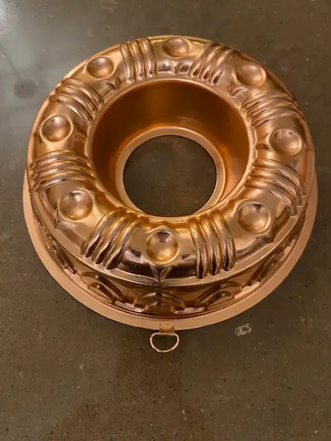 Vintage Copper Bakeware Round Jello Mold Bundt Cake Pan 8.5"628637315242261224