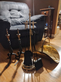 Vintage Style Iron & Brass Fireplace Set FOR SALE Riverview NB