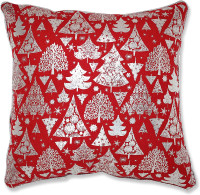 PILLOW PERFECT Metallic Christmas Foil Print Decorative Pillow