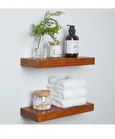 Homeforia Rustic Farmhouse Floating Shelves - Bathroom Wooden Sh, View more