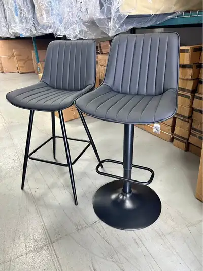 Choose from two stylish options: Stationary Counter-Height Stool 360° Swivel Stool with adjustable c...