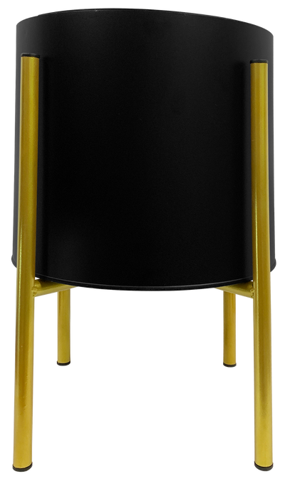 BLACK PLANTER WITH GOLD LEGS - $20, View more