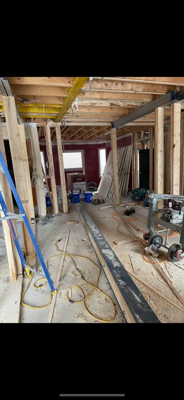 Load bearing wall removal and structural framing 63235504514691123