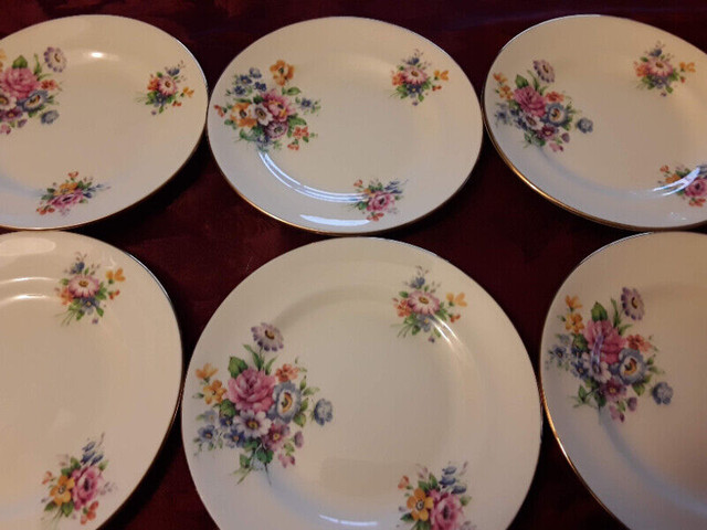 FINE BONE CHINA 6 SIDE PLATES, 6 1/4" - Crown Staffordshire in Arts & Collectibles in City of Toronto