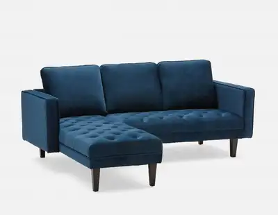 L-Shape Velvet Sofa (Structure - Todd), View more