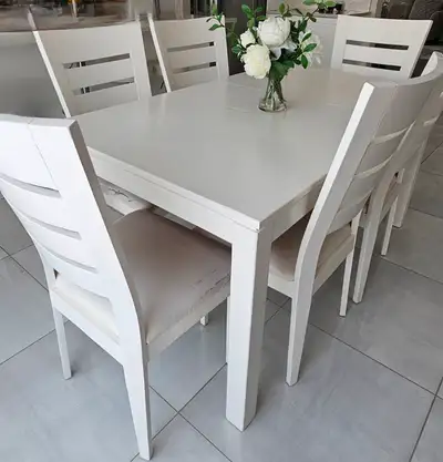 Solid wood Dining Table set with 6 chairs., View more