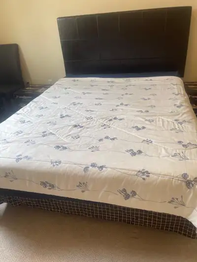  Queen Size Mattresses with leather headboard, box spring and ir, View more