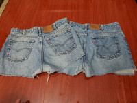 2 pair Vintage womens Levis 531 jeans cut shorts made in CANADA