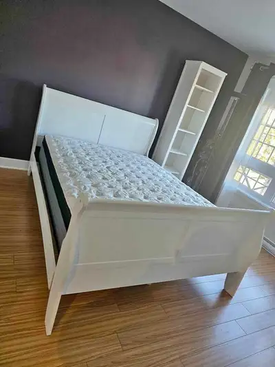 Ikea Queen bed frame and mattress good condition , View more