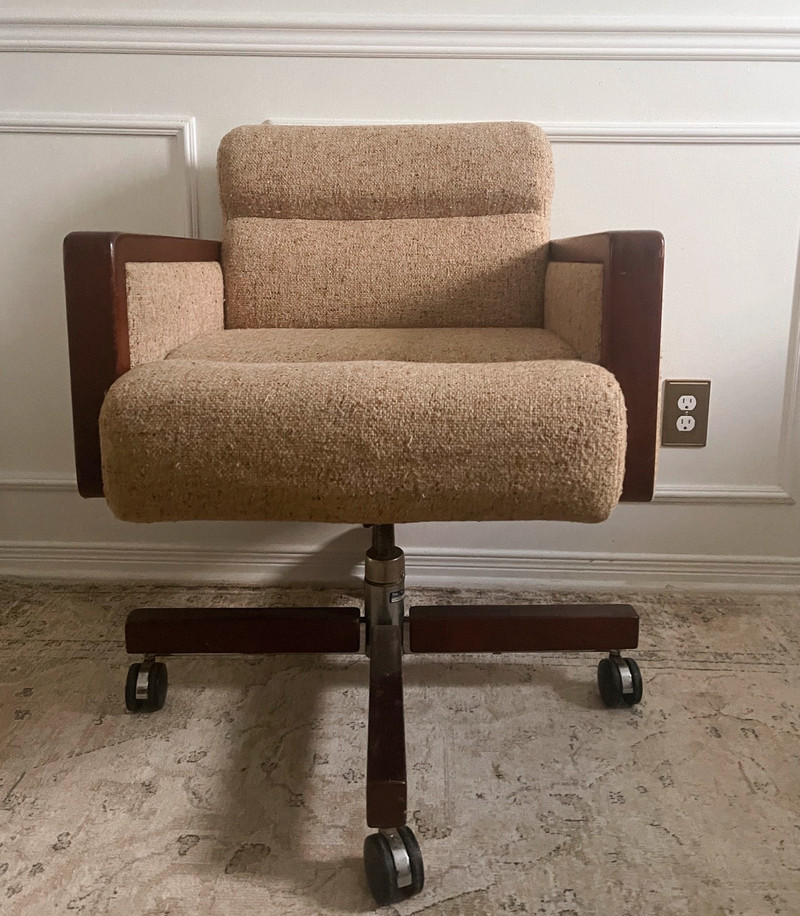 Vintage Mid Century Boucle Channel Desk / Office Chair Other Ottawa