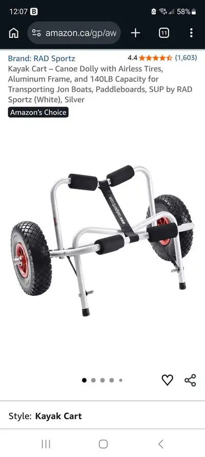 Kayak cart /canoe dolly, View more