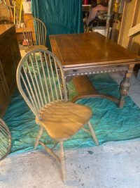 Antique Solid Hardwood Table and Chair Set