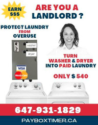 Landlords pay box timers for regular washer dryers.