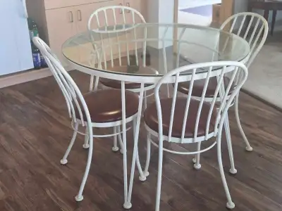 Round Glass Top Dining Table & Chairs, View more
