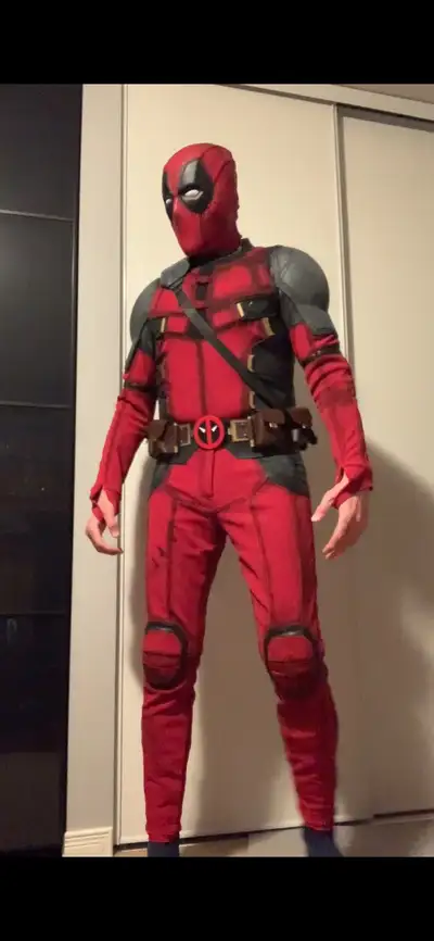 Deadpool costume with some accessories $500 OBO will consider reasonable offers Suit made by white s...