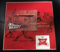 Rare MILWAUKEE BRAVES Mini-Pennant, Mini-Bat, Album