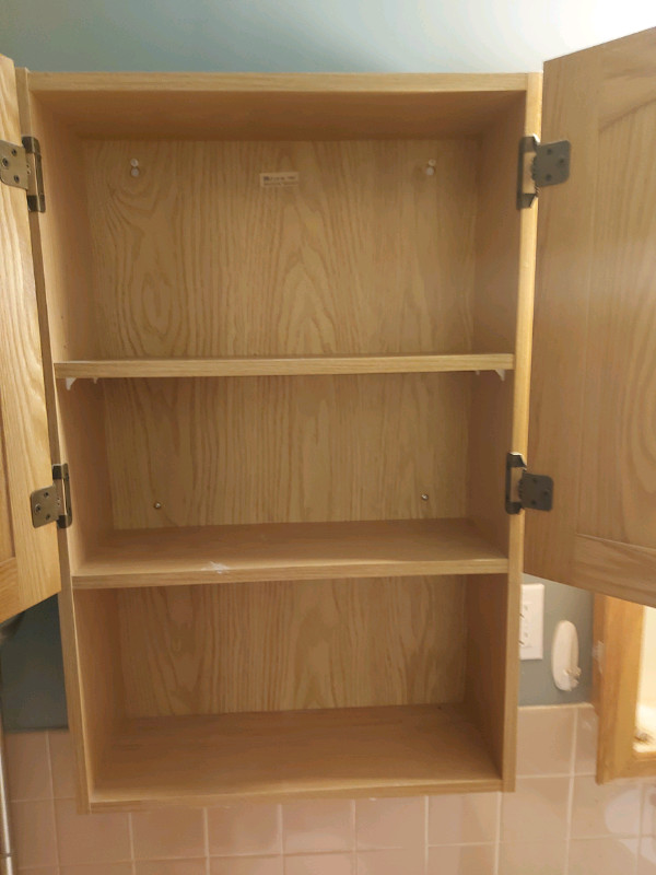 Bathroom vanity, sink, 3 mirror light fixture and cabin