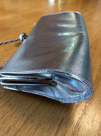 Vintage Silver Handbag with Rhinestone Clasp