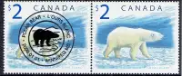 CANADA. Strip of 2 Timbres "WHITE&BLACK  BEAR", de l'Année 2000.