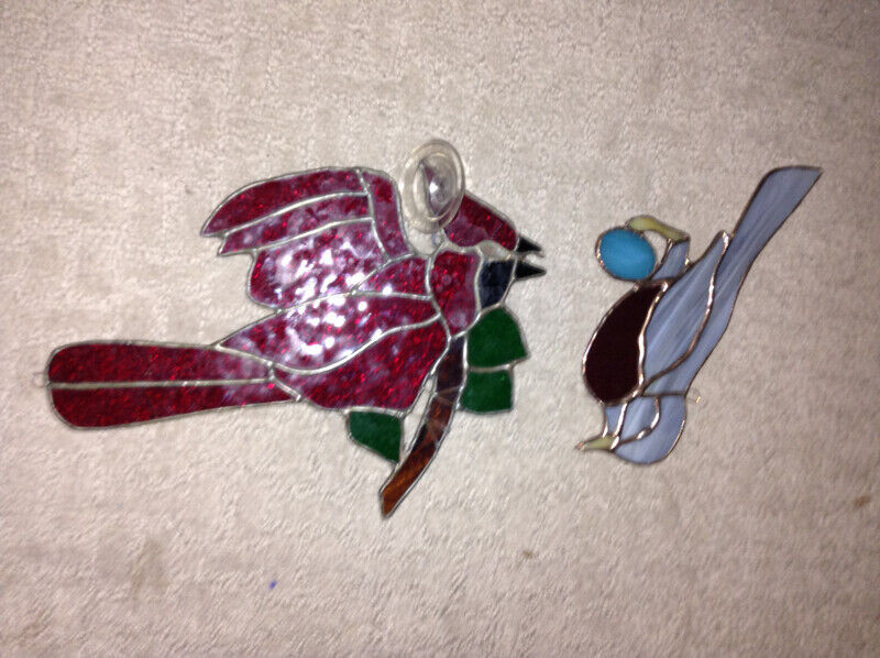 2 stained glass birds for sale Arts & Collectibles London Kijiji